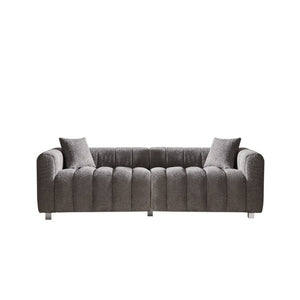 English Elm 83.46 Inch Bubble Velvet Three Seat Sofa with Metal Legs and Pillows for Living Room W2795S00061