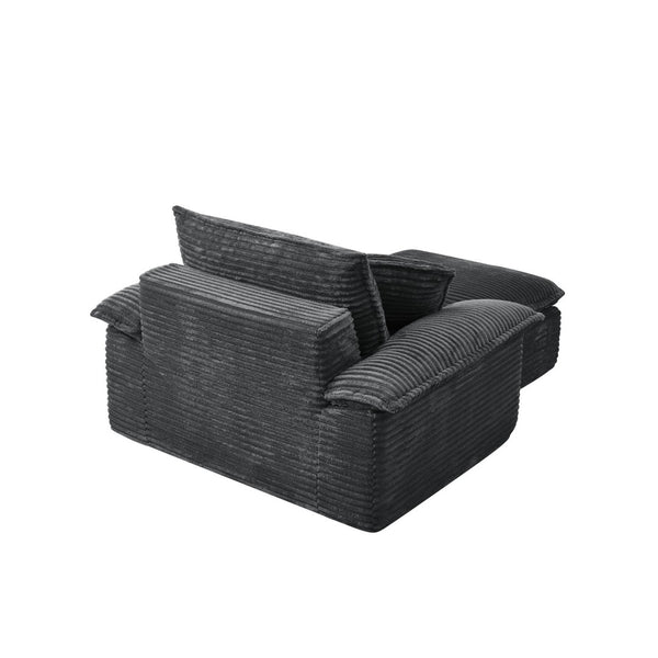 English Elm 47" Oversized Chair and a Half Teddy Fleece Cloud Seat Modular Sleeper for Living Room Grey W2817P390975