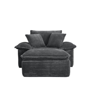 English Elm 47" Oversized Chair and a Half Teddy Fleece Cloud Seat Modular Sleeper for Living Room Grey W2817P390975