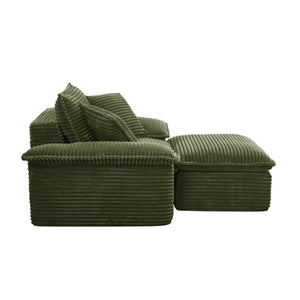 English Elm 47" Oversized Chair and a Half Teddy Fleece Cloud Seat Modular Sleeper for Living Room Green W2817P390978
