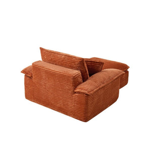 English Elm 47 Inch Oversized Chair and a Half Teddy Fleece Deep Seat Cloud Lounger with Ottoman Orange W2817P546502
