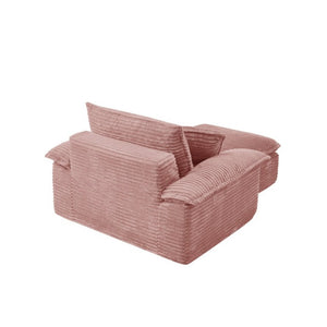 English Elm 47 Inch Oversized Chair and a Half Teddy Fleece Deep Seat Cloud Lounger with Ottoman Pink W2817P546503