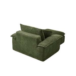 English Elm 47 Inch Oversized Chair and a Half Teddy Fleece Deep Seat Cloud Lounger with Ottoman Green W2817P546504