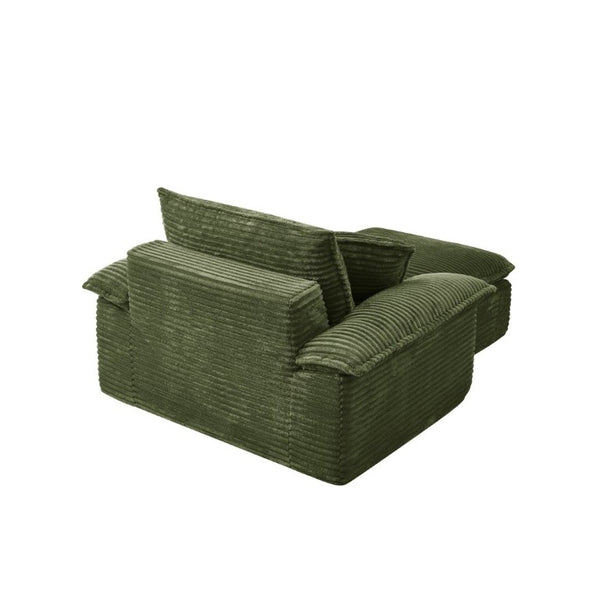 English Elm 47 Inch Oversized Chair and a Half Teddy Fleece Deep Seat Cloud Lounger with Ottoman Green W2817P546504