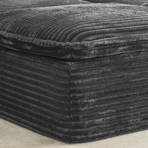 English Elm 47 Inch Oversized Chair and a Half Teddy Fleece Deep Seat Cloud Lounger with Ottoman Grey W2817P546505