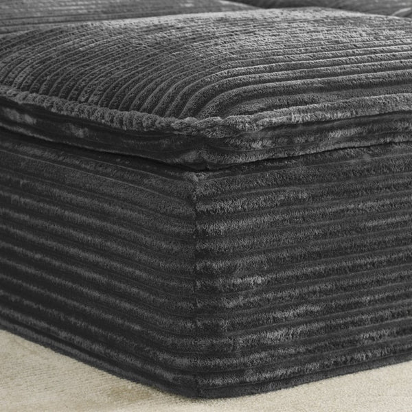 English Elm 47 Inch Oversized Chair and a Half Teddy Fleece Deep Seat Cloud Lounger with Ottoman Grey W2817P546505