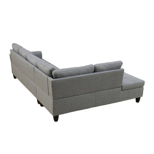 English Elm L Shaped Faux Leather Sectional Sofa with Cup Holders Nailhead Trim and Storage Ottoman Dark Gray Left W2817S00024