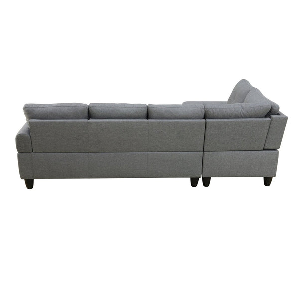 English Elm L Shaped Faux Leather Sectional Sofa with Cup Holders Nailhead Trim and Storage Ottoman Dark Gray Left W2817S00024