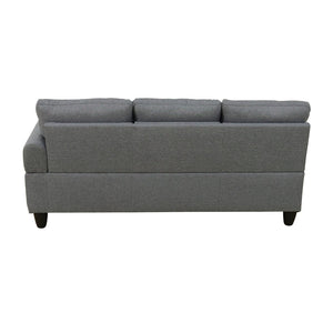 English Elm L Shaped Faux Leather Sectional Sofa with Cup Holders Nailhead Trim and Storage Ottoman Dark Gray Left W2817S00024
