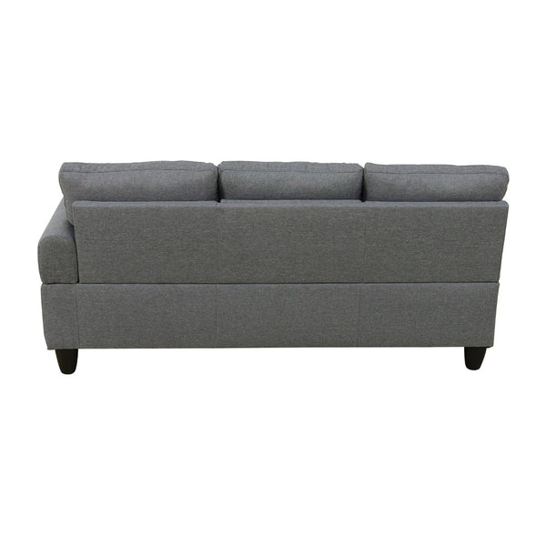 English Elm L Shaped Faux Leather Sectional Sofa with Cup Holders Nailhead Trim and Storage Ottoman Dark Gray Left W2817S00024