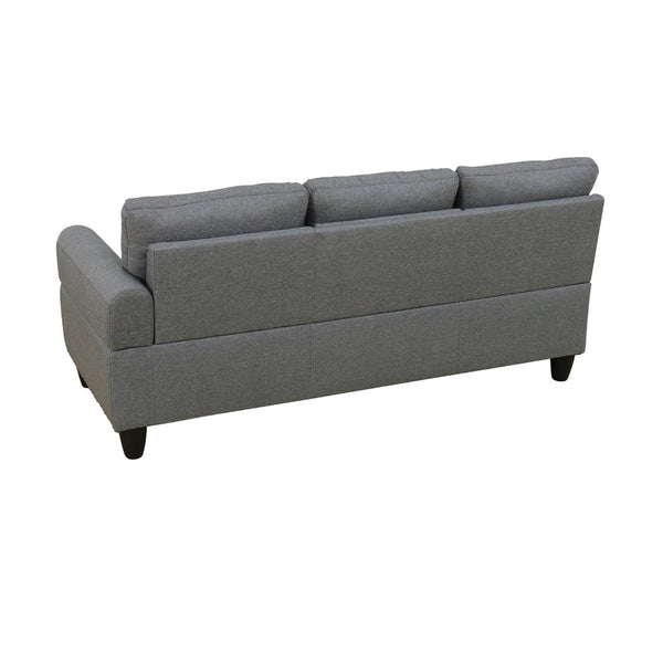 English Elm L Shaped Faux Leather Sectional Sofa with Cup Holders Nailhead Trim and Storage Ottoman Dark Gray Left W2817S00024