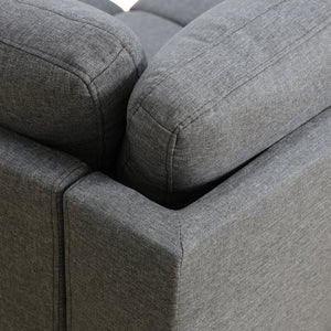 English Elm L Shaped Faux Leather Sectional Sofa with Cup Holders Nailhead Trim and Storage Ottoman Dark Gray Left W2817S00024