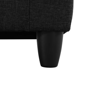 English Elm L Shaped Faux Leather Sectional Sofa with Cup Holders Nailhead Trim and Storage Ottoman Black Right W2817S00041