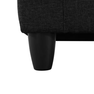 English Elm L Shaped Faux Leather Sectional Sofa with Cup Holders Nailhead Trim and Storage Ottoman Black Left W2817S00042