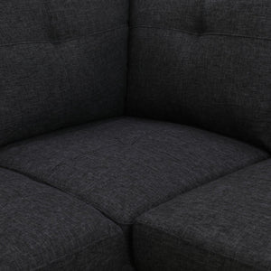 English Elm L Shaped Faux Leather Sectional Sofa with Cup Holders Nailhead Trim and Storage Ottoman Black Left W2817S00042