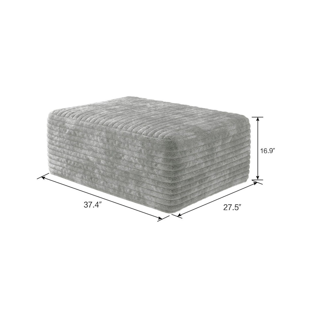 English Elm Y119-ottoman-grey Modular Corduroy Floor Ottoman Low Profile Plush Living Room Seating W2824P239960