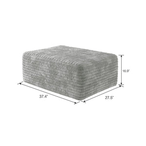 English Elm Y119-ottoman-grey Modular Corduroy Floor Ottoman Low Profile Plush Living Room Seating W2824P239960