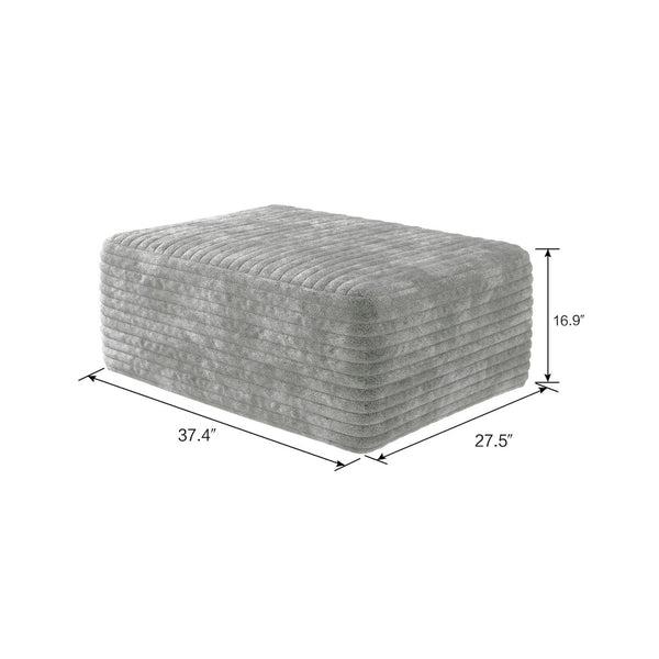 English Elm Y119-ottoman-grey Modular Corduroy Floor Ottoman Low Profile Plush Living Room Seating W2824P239960