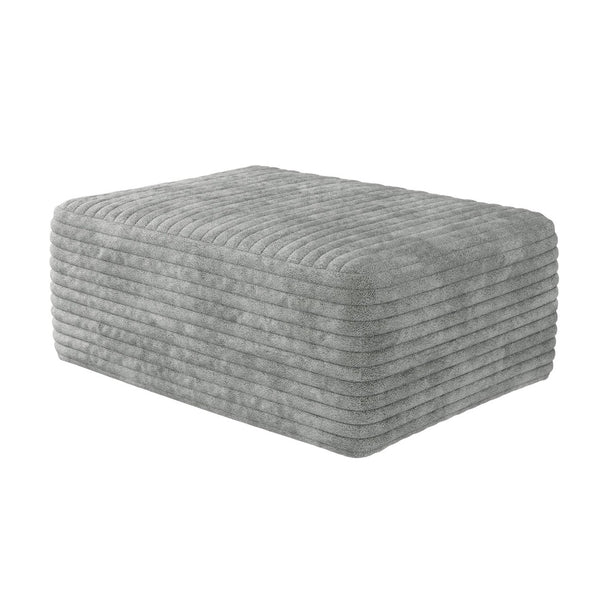 English Elm Y119-ottoman-grey Modular Corduroy Floor Ottoman Low Profile Plush Living Room Seating W2824P239960