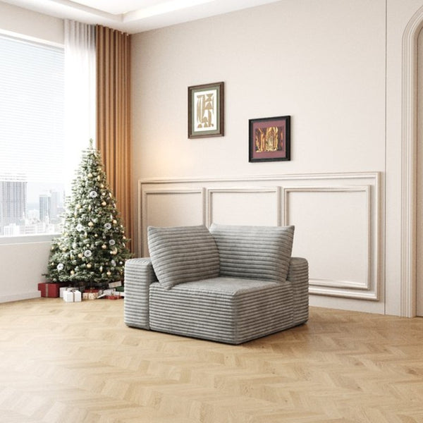English Elm Cloud Modular Sectional Sofa Plush Corduroy Deep Seat for Modern Living Rooms W2824P304596