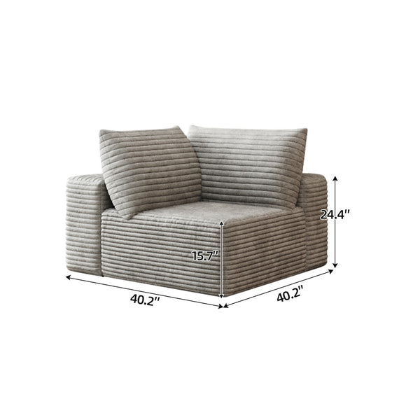 English Elm Cloud Modular Sectional Sofa Plush Corduroy Deep Seat for Modern Living Rooms W2824P304596