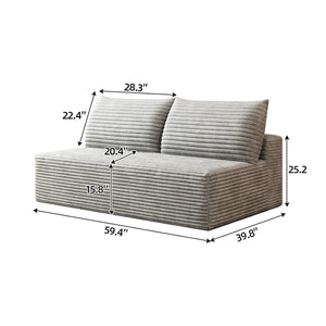 English Elm Cloud Modular Sectional Sofa Plush Corduroy Upholstered Deep Seat for Living Spaces W2824P304597