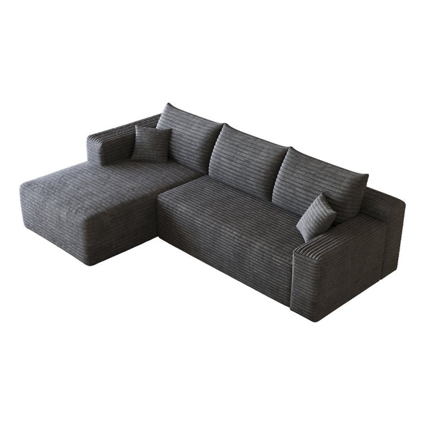 English Elm 95 Inch U Shaped Sectional Sofa Plush Corduroy Deep Seat Modern Minimalist Lounge W2824P427494