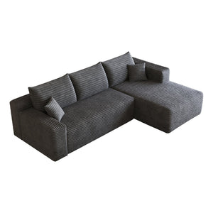 English Elm 95 Inch Cloud Sectional Corduroy Upholstered U Shaped Sofa for Modern Living Rooms W2824P427499