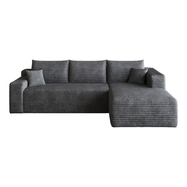 English Elm 95 Inch Cloud Sectional Corduroy Upholstered U Shaped Sofa for Modern Living Rooms W2824P427499