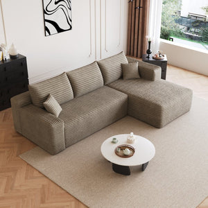 English Elm 95 Inch U Shaped Sectional Sofa Plush Corduroy Deep Seat Modular Couch for Living Room W2824P427519