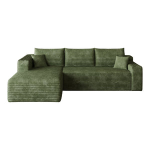 English Elm 95 Inch Cloud Sectional in Plush Corduroy Deep Seat U Shaped Living Room Sofa W2824P427531