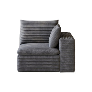 English Elm 1 Armrest Modular Seat Plush Cotton Upholstered High Density Foam Living Room Accent Dark Grey W2824P447631