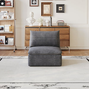 English Elm 1 Modular Middle Seat Section Soft Fabric Low Profile Sponge Fill Living Room Sofa Unit Dark Grey W2824P447642