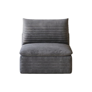 English Elm 1 Modular Middle Seat Section Soft Fabric Low Profile Sponge Fill Living Room Sofa Unit Dark Grey W2824P447642