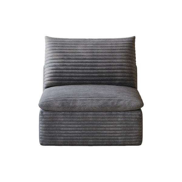 English Elm 1 Modular Middle Seat Section Soft Fabric Low Profile Sponge Fill Living Room Sofa Unit Dark Grey W2824P447642