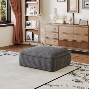 English Elm 1 Cushioned Modular Ottoman Soft Upholstered Frameless Design for Living Room Seating Dark Grey W2824P447643