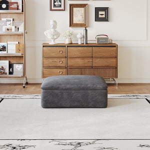 English Elm 1 Cushioned Modular Ottoman Soft Upholstered Frameless Design for Living Room Seating Dark Grey W2824P447643