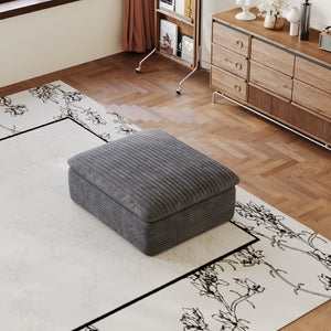 English Elm 1 Cushioned Modular Ottoman Soft Upholstered Frameless Design for Living Room Seating Dark Grey W2824P447643