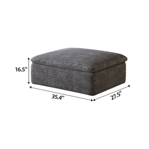 English Elm 1 Cushioned Modular Ottoman Soft Upholstered Frameless Design for Living Room Seating Dark Grey W2824P447643