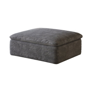 English Elm 1 Cushioned Modular Ottoman Soft Upholstered Frameless Design for Living Room Seating Dark Grey W2824P447643