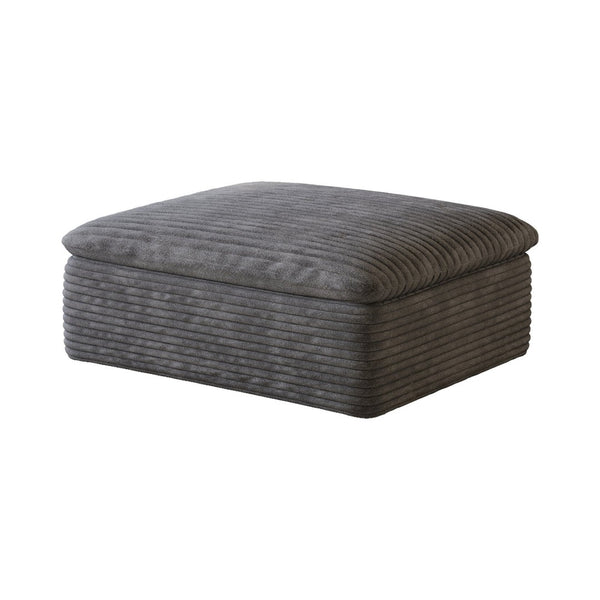 English Elm 1 Cushioned Modular Ottoman Soft Upholstered Frameless Design for Living Room Seating Dark Grey W2824P447643
