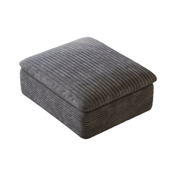 English Elm 1 Cushioned Modular Ottoman Soft Upholstered Frameless Design for Living Room Seating Dark Grey W2824P447643