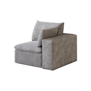 English Elm 1 Armrest Modular Seat Plush Cotton Upholstered High Density Foam Living Room Accent Grey W2824P447649