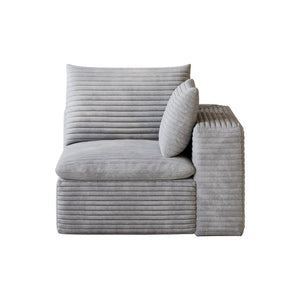 English Elm 1 Armrest Modular Seat Plush Cotton Upholstered High Density Foam Living Room Accent Grey W2824P447649