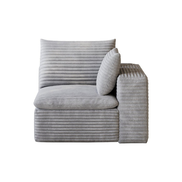 English Elm 1 Armrest Modular Seat Plush Cotton Upholstered High Density Foam Living Room Accent Grey W2824P447649