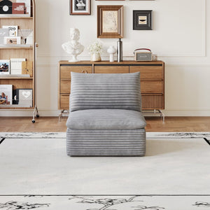 English Elm 1 Modular Middle Seat Section Soft Fabric Low Profile Sponge Fill Living Room Sofa Unit Grey W2824P447651