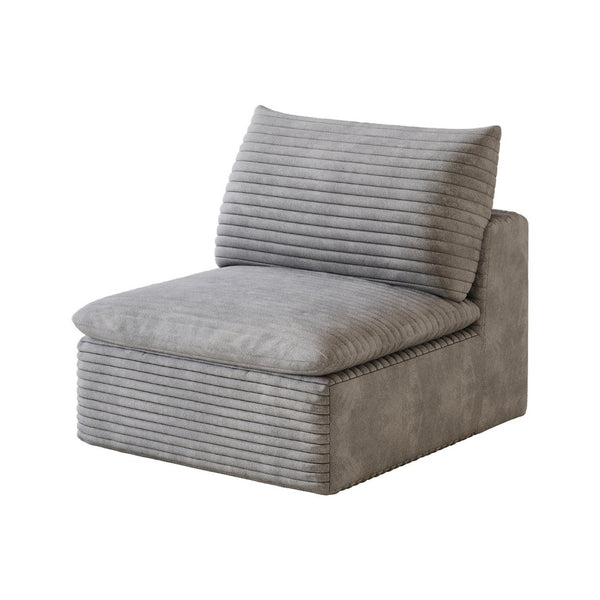 English Elm 1 Modular Middle Seat Section Soft Fabric Low Profile Sponge Fill Living Room Sofa Unit Grey W2824P447651