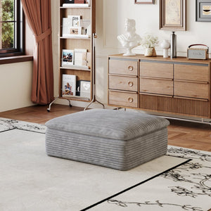 English Elm 1 Cushioned Modular Ottoman Soft Upholstered Frameless Design for Living Room Seating Grey W2824P447654