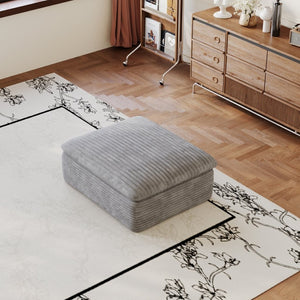 English Elm 1 Cushioned Modular Ottoman Soft Upholstered Frameless Design for Living Room Seating Grey W2824P447654