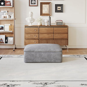 English Elm 1 Cushioned Modular Ottoman Soft Upholstered Frameless Design for Living Room Seating Grey W2824P447654